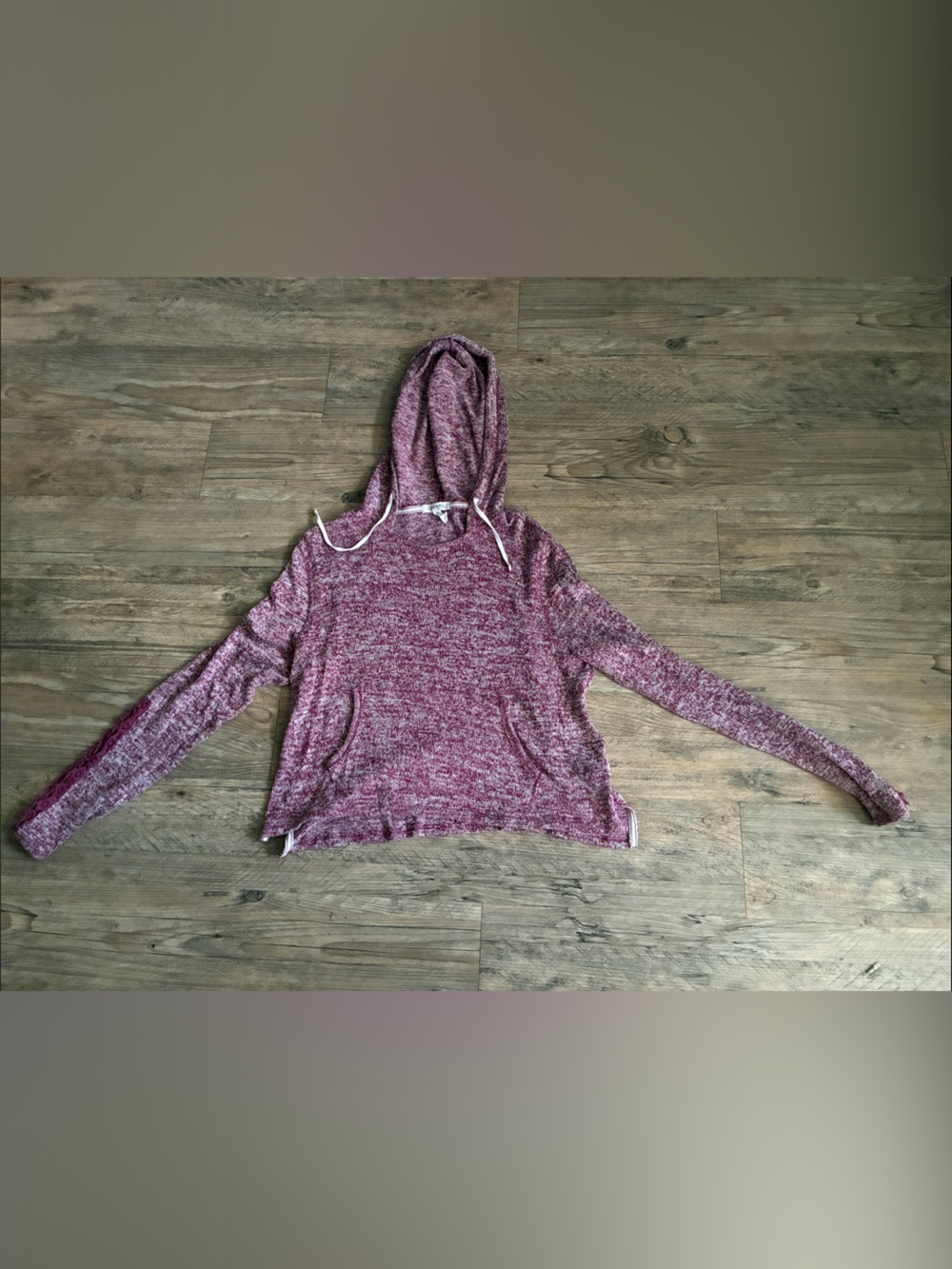Aeropostale Marled Pink Hooded Sweater